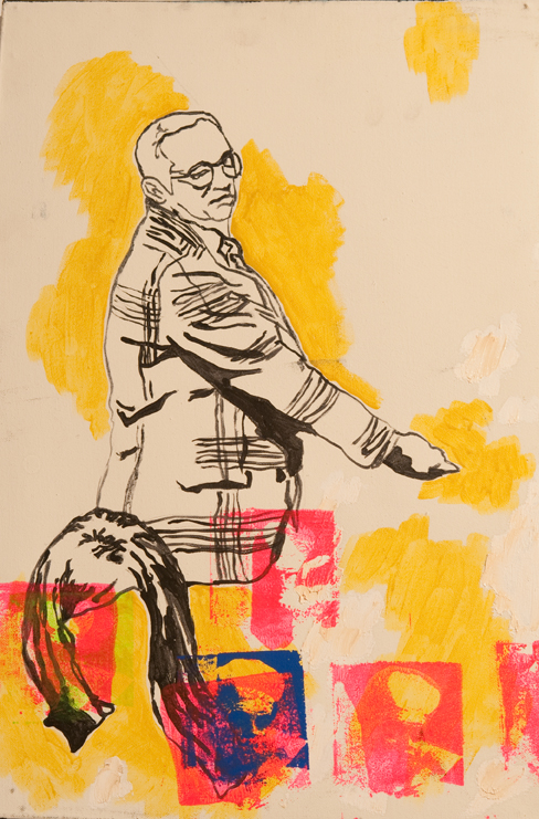 Dooby Tomkins
Piano Player 
Mixed media on canvas
24