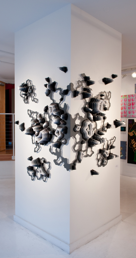 Charles Clary | Muted Melody Acrylic | and hand-cut paper on panel | Dimensions Variable ?Charles Clary