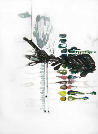 L.A. Bachman | Repeat | Watercolor, ink, and colored pencil on paper | 22