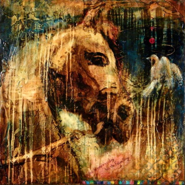 Dan Addington | Encounter |                      Oil, wax, tar on wood | 24