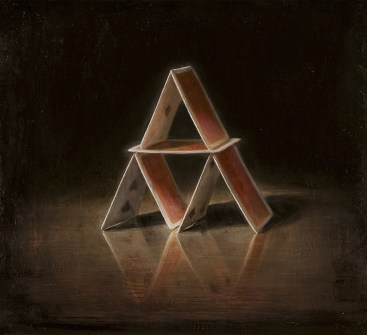 Luke Hillestad | Pyramid of Cards | Oil on canvas | 14