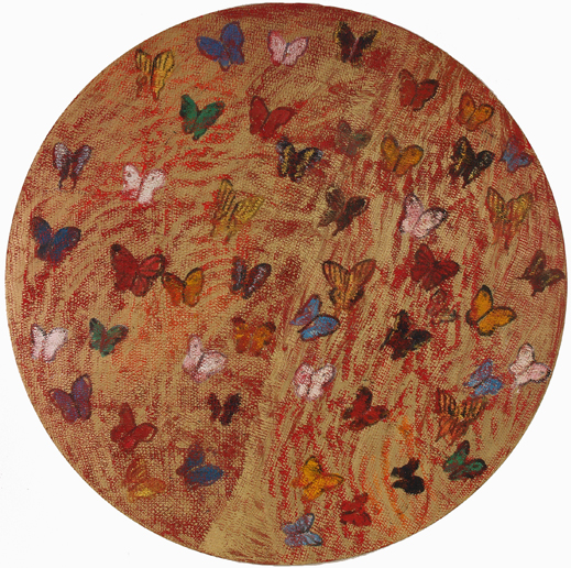 Hunt Slonem
Red Butterfly Tondo
Oil on canvas
84