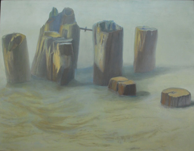 Tony Rich | Two Diagonals Merging | Oil on linen | 40