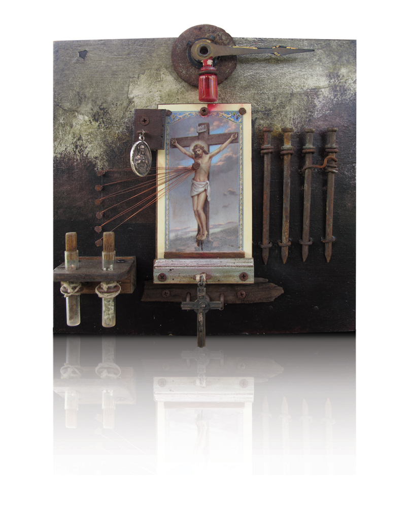 Jason Twiggy Lott
Christ at Golgotha
Mixed media assemblage on panel
8