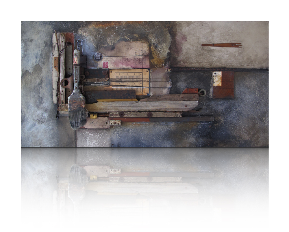 Jason Twiggy Lott
Dead Soldier l
Mixed media assemblange on panel
40