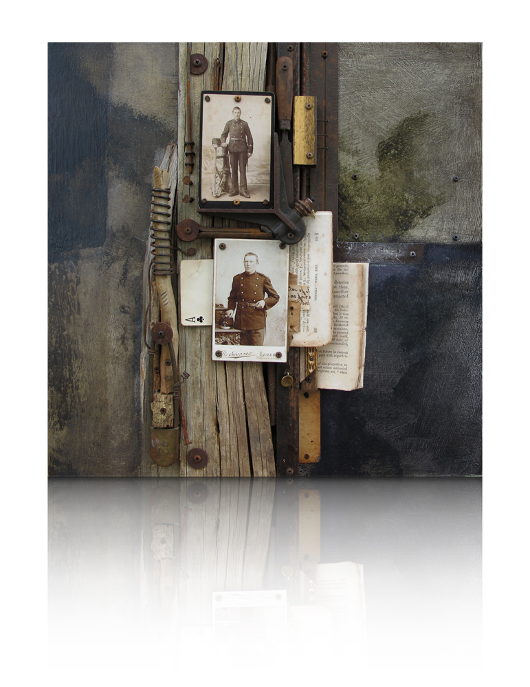 Jason Twiggy Lott
Knave and King
Mixed media assemblage on panel
16