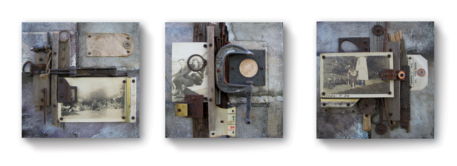 Jason Twiggy Lott
Laden l-lll
Mixed media assemblage on panel
8