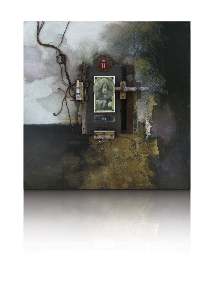 Jason Twiggy Lott
Our Lady of the Seven Sorrows lll 
Mixed media assemblage on panel
20