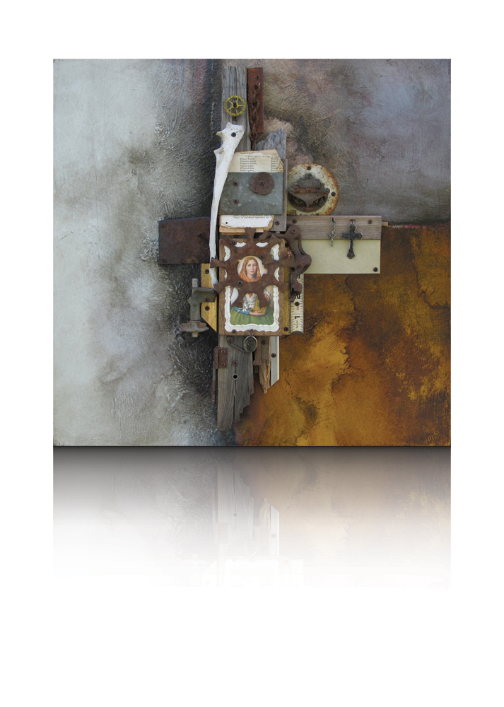 Jason Twiggy Lott
Saint Dymphna
Mixed media assemblage on panel
20