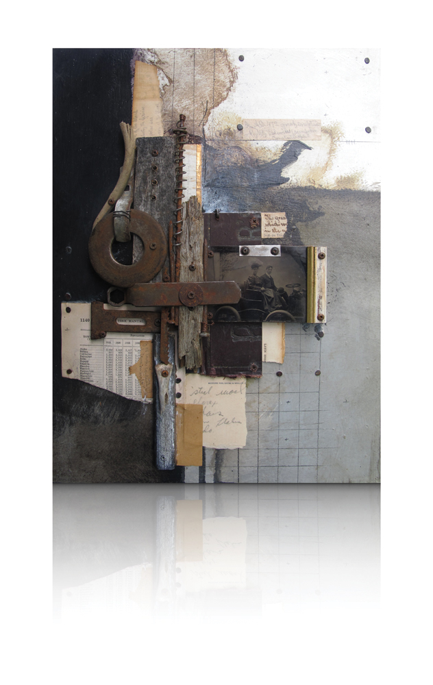 Jason Twiggy Lott
Sunday Drive
Mixed media assemblage on panel
11