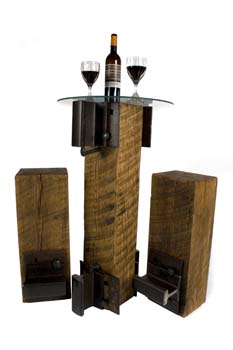 Robert Hendrick
Cafe Table with Stools
White oak, steel, glass
Table: 36.5